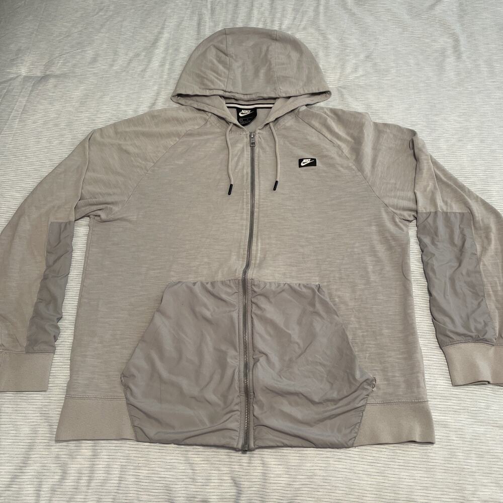 Nike Sportswear Hoodie Women’s Large Light Smoke Gray Zip Up Lightweight Jacket